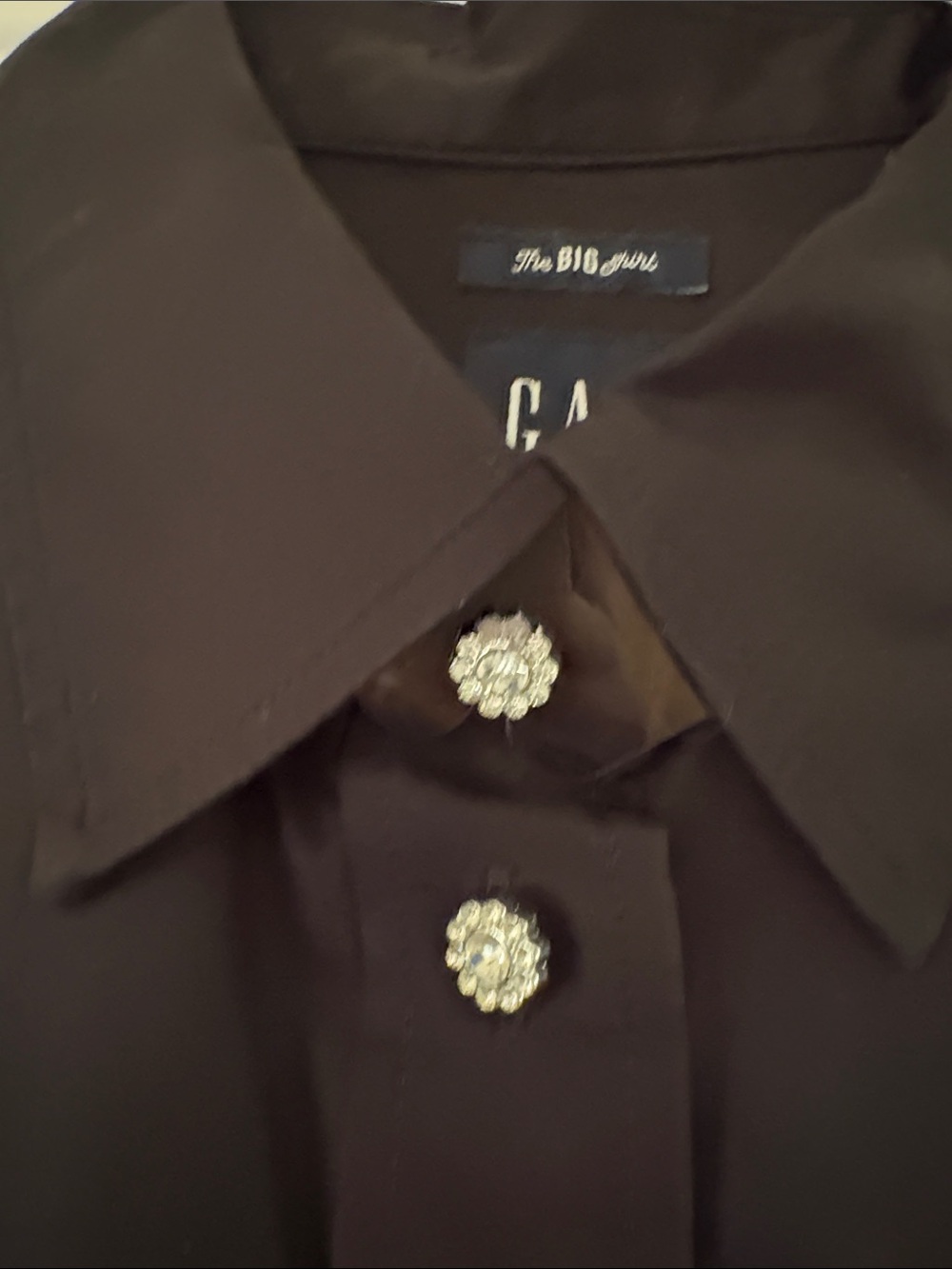 GAP Black Button-Down Shirt with Chest Pocket - Picture 5 of 13